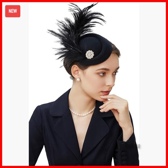Fascinator Hat with Feathers and Rhinestones for Derby Tea Party Events main image 6